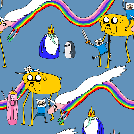 adventure_time_ppl_blue fabric by lusyspoon on Spoonflower - custom fabric