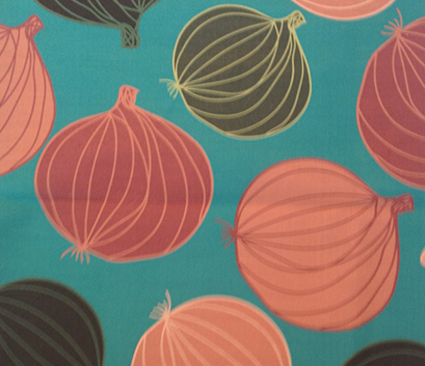 onions on teal