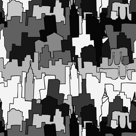 Monochromatic City fabric by pond_ripple on Spoonflower - custom fabric