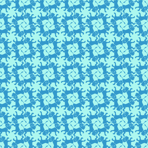 lions_in_blue fabric by glimmericks on Spoonflower - custom fabric