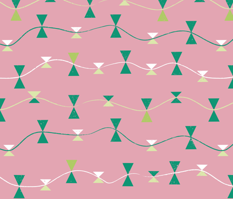 emerald_kitetails_pink fabric by licoricelove on Spoonflower - custom fabric