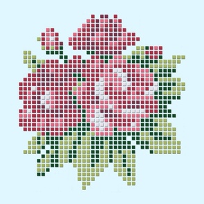Pink pixelized roses