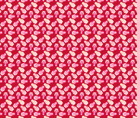 poupée_russe_twist_rose_fond_rouge_S fabric by nadja_petremand on Spoonflower - custom fabric