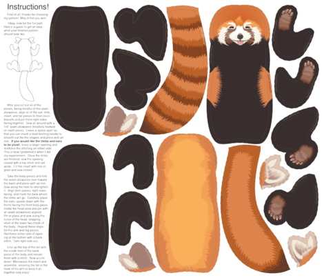 Red Panda Pillow fabric by cola82 on Spoonflower - custom fabric
