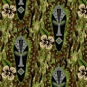 african mask / floral