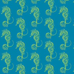 Seahorse7-teal/green