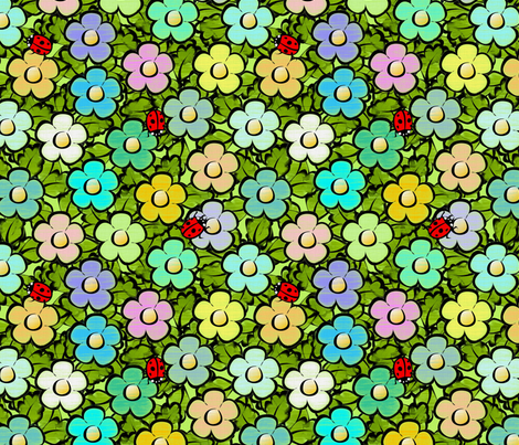 happy_garden_large fabric by glimmericks on Spoonflower - custom fabric
