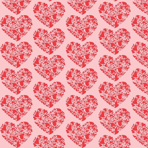 Valentine Hearts-coral and pink