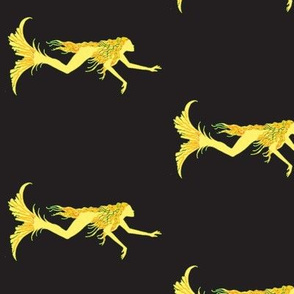 Swimming Mermaids-black/orange