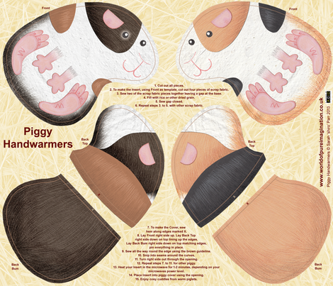 Guinea Pig Hand Warmers fabric by shiro on Spoonflower - custom fabric