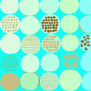 afro circles aqua greenish