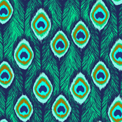 feathers ikat emerald green