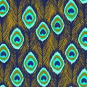 peacock feathers ikat gold