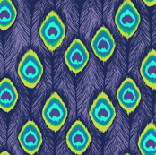 ikat peacock  feathers purple
