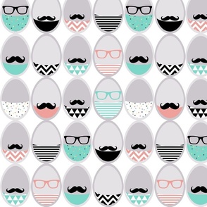 Easter mustache geek eggs - cut and sew