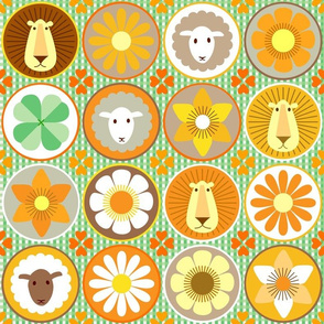lion+lamb+flower