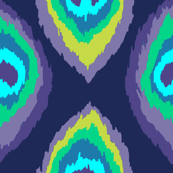peacock eye drop ikat feathers