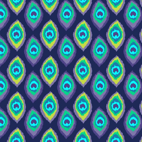 peacock eye drop ikat feathers