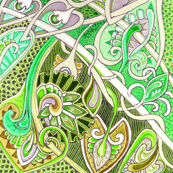 Old Fashioned Twisted Paisley Victorian (in green) 