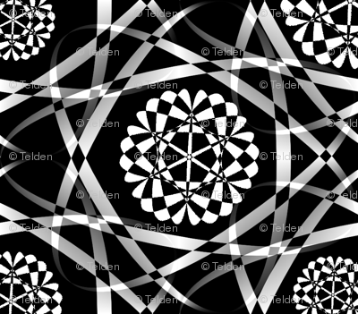Ribbon Mania - Black and White - Ditsy Tiny