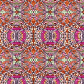 Tangled Tendrils (an orange, paisley, and spade abstract)