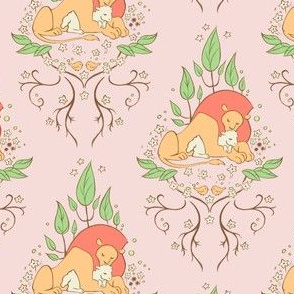 The Lion and the Lamb Damask