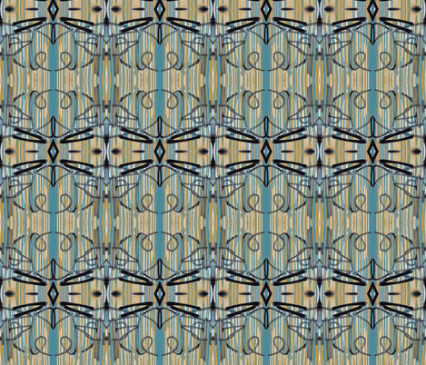 Symphony of Tagging in Teal, Ochre, Black and White