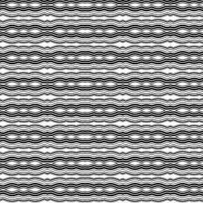 Zoom Wavy Stripes Horizontal - Black and White - Small