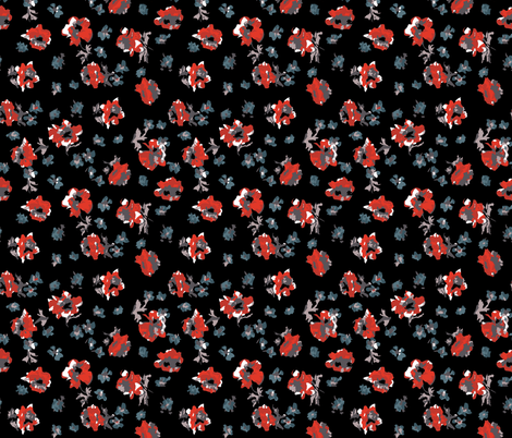 Full Bloom Roses and Forget Me Nots fabric by janelle_wooten on Spoonflower - custom fabric