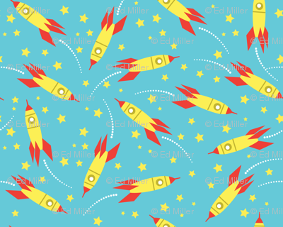 Space Rockets Blue