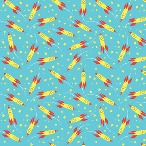 Space Rockets Blue