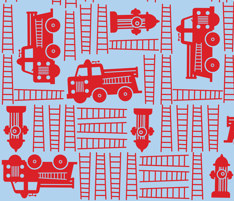 Fire Trucks fabric by edmillerdesign on Spoonflower - custom fabric