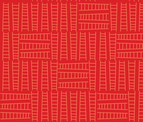 Fire Ladders Red fabric by edmillerdesign on Spoonflower - custom fabric