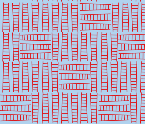 Fire Ladders Blue fabric by edmillerdesign on Spoonflower - custom fabric