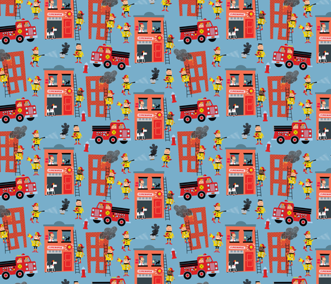 FIre House fabric by edmillerdesign on Spoonflower - custom fabric