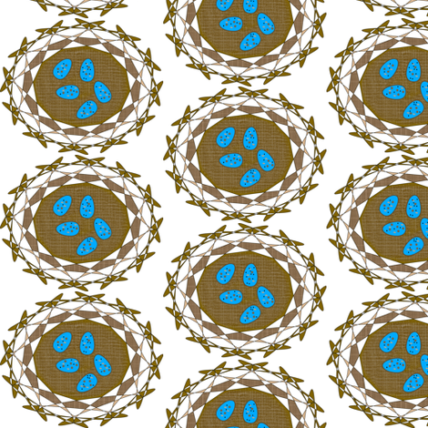 Robin's Nest Eggs - White - Medium fabric by telden on Spoonflower - custom fabric
