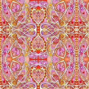 Hearts and Twists in Pink and Peach (a feminine abstract)