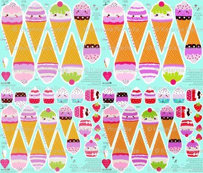 kawaii ice cream cones and cupcakes play softies food