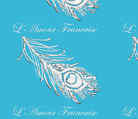 Peacock Feather Turquoise fabric by susifranco on Spoonflower - custom fabric