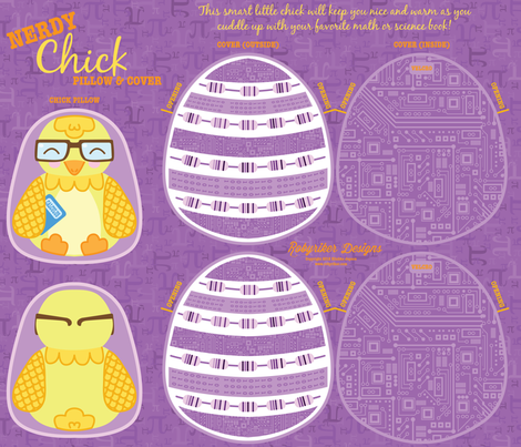 Nerdy Chick Pillow & Cover fabric by robyriker on Spoonflower - custom fabric