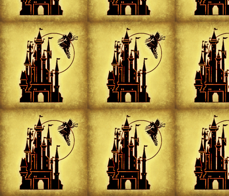 Castle on Fire fabric by ravynscache on Spoonflower - custom fabric