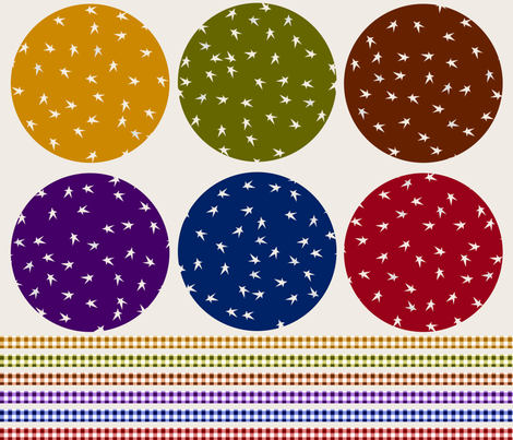 Jar Toppers, Mini Stars, Gingham Checks fabric by cherie on Spoonflower - custom fabric