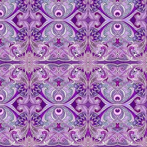 Wine and Blueberry Paisley Patch