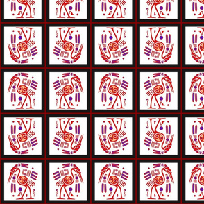 Tribal Heron (red)