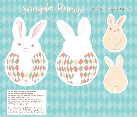 Snuggle Bunny Pattern fabric by dusty_pony_design on Spoonflower - custom fabric