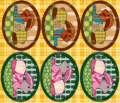 patchwork bunny pillow panels