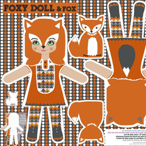 foxy girl doll and little fox cut and sew pattern