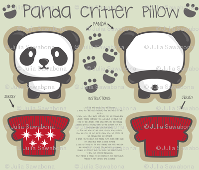 Panda bear + jersey critter pillow
