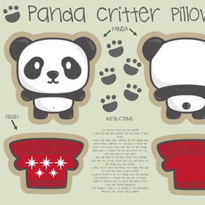 Panda bear + jersey critter pillow