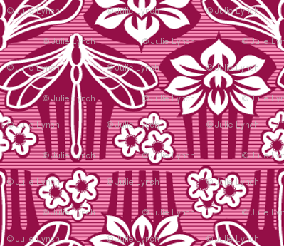 Japanese combs plum and pink